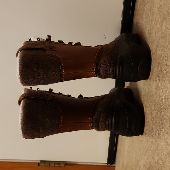 Womens Brown Leather North Face Snow Boots - Picture 6 of 14